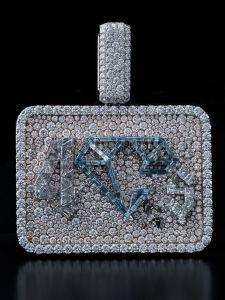 S925 Moissanite Diamond Shape Hip Hop Silver Pendant