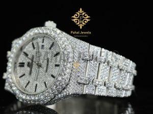 Fully Iced Out Round Moissanite Diamond Wrist Watch