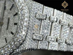 Fully Iced Out Round Moissanite Diamond Wrist Watch