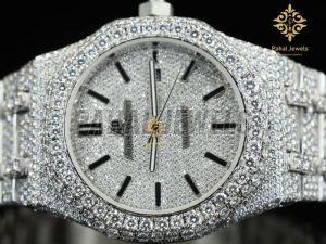 Fully Iced Out Round Moissanite Diamond Wrist Watch