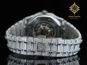 Fully Moissanite Diamond Studded Round Dial Men Watch