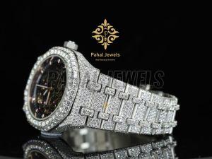 Hip Hop Bling Moissanite Stone Watch