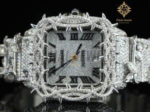 Iced Out Moissanite Diamond Mens Watch