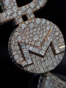 Iced Out Moissanite Initial Pendant