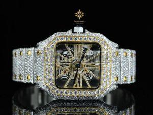 Iced Out Stainless Steel Moissanite Watch