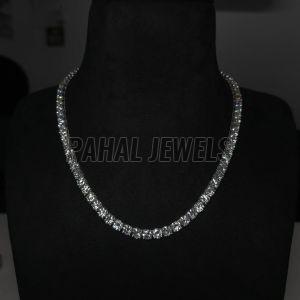 Lab Grown Round Brilliant Diamond Tennis Necklace