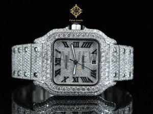Moissanite Diamond Party Wear Men Watch