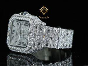 Moissanite Diamond Party Wear Men Watch