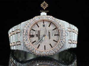Moissanite Diamond Round Dial Watch for Men