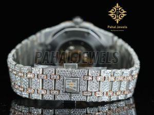 Moissanite Diamond Round Dial Watch for Men