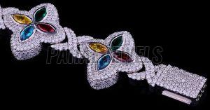 Multicolor Gemstone Clover Link Bracelet for Women