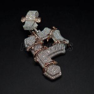 P Letter 925 Moissanite Silver Pendant