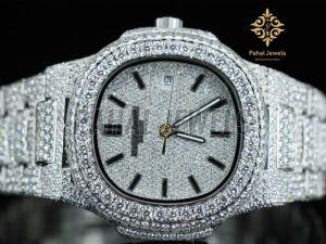 Real Moissanite Round Diamond Luxury Men Watch
