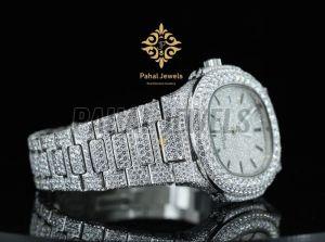 Real Moissanite Round Diamond Luxury Men Watch