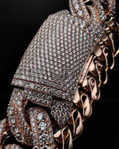 Rose Gold Plated Hip Hop Moissanite Diamond Cuban Chain