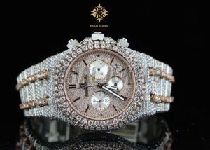 Round Diamond Look Moissanite Men Watch