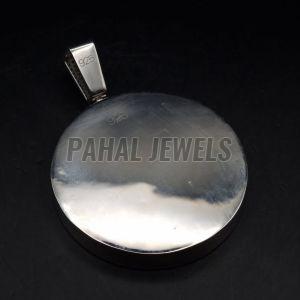 Round Hip Hop Moissanite 925 Sterling Silver Pendant