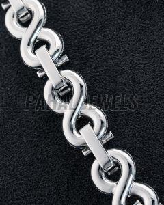 Silver Diamond Studded T Chain Necklace