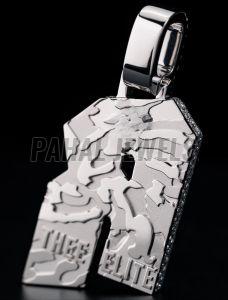 Single Letter Sterling Silver Diamond Pendant