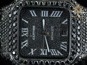 Square Black Iced Out Moissanite Diamond Watch