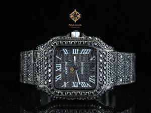 Square Black Iced Out Moissanite Diamond Watch