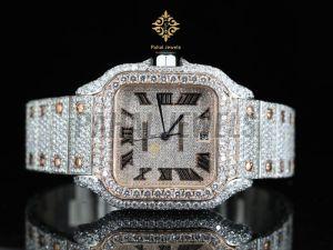 Square Dial Diamond Moissanite Men Watch