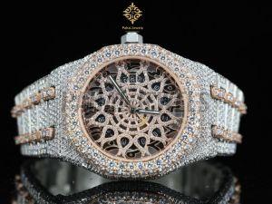 Stainless Steel Iced Out Moissanite Watch