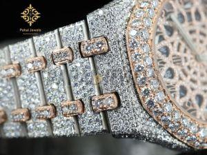 Stainless Steel Iced Out Moissanite Watch