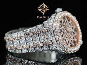 Stainless Steel Iced Out Moissanite Watch