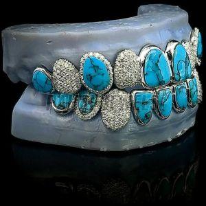 Turquoise and Diamond Grillz