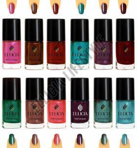 Ellicia Dark Glossy Fancy Nail Polish Set