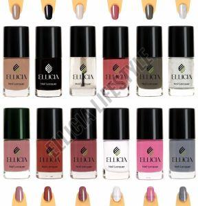 Ellicia Dark Glossy Fancy Nail Polish Set