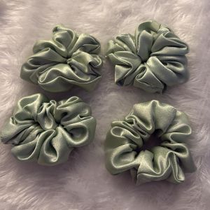 Arabic Grey Satin Scrunchies