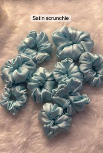 Light Grey Satin Scrunchies