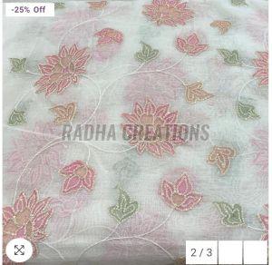 Blush Vine Floral Embroidered Designer Sheer Fabric