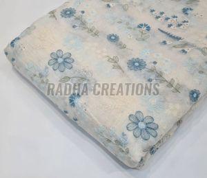 Cream Floral Embroidery Fabric