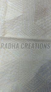 Designer Ivory Geometric Embroidered Fabric