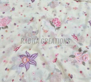 Designer Pastel Floral Embroidery Fabric