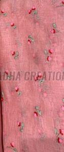 Dusty Pink Floral Buti Embroidery Fabric