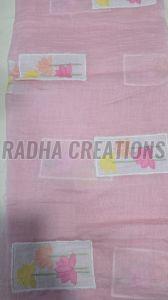 Elegant Floral Patch Embroidery Fabric