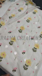 Lemon Yellow Bloom Floral Fabric