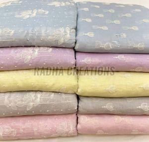Pastel Floral Buti Embroidery Fabric