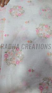 Pastel Floral Ring Embroidery Fabric