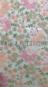 Pastel Garden Multicolor Floral Embroidered Designer Fabric