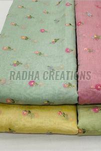 Pastel Multicolor Floral Buti Embroidery Fabric