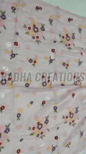 Rainbow Garden Floral Embroidered Fabric