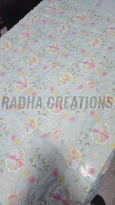 Sky Blue Floral Embroidery Fabric