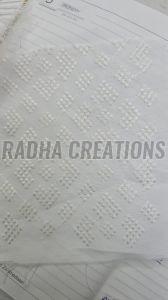 White Geometric Embroidery Fabric