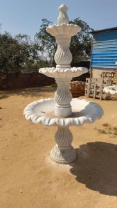 3 Tier White Marble Garden Water Fountain