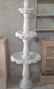 3 Tier White Marble Garden Water Fountain